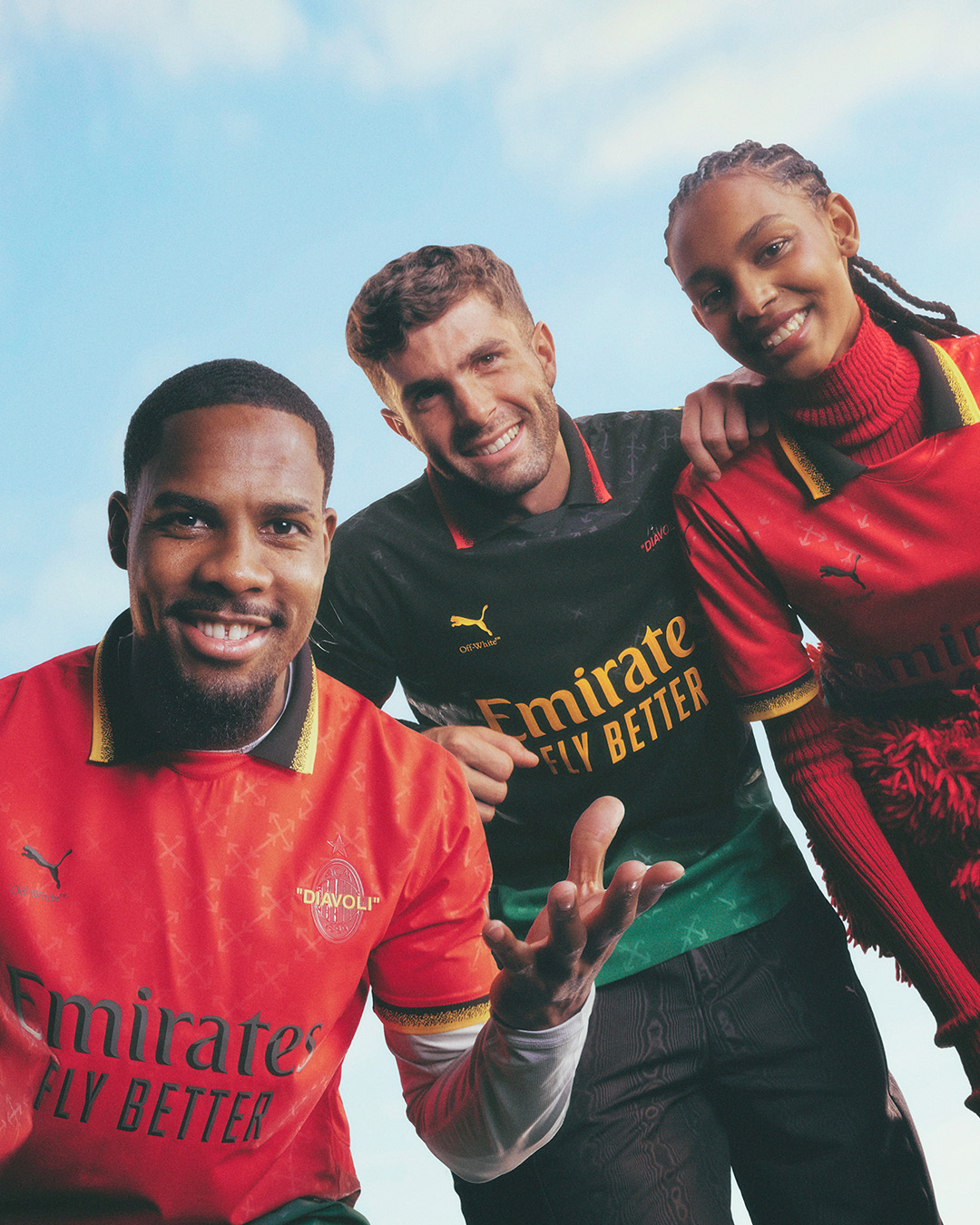 The Dreamland campaign promoting the AC Milan x Off-White x Puma soccer kit.