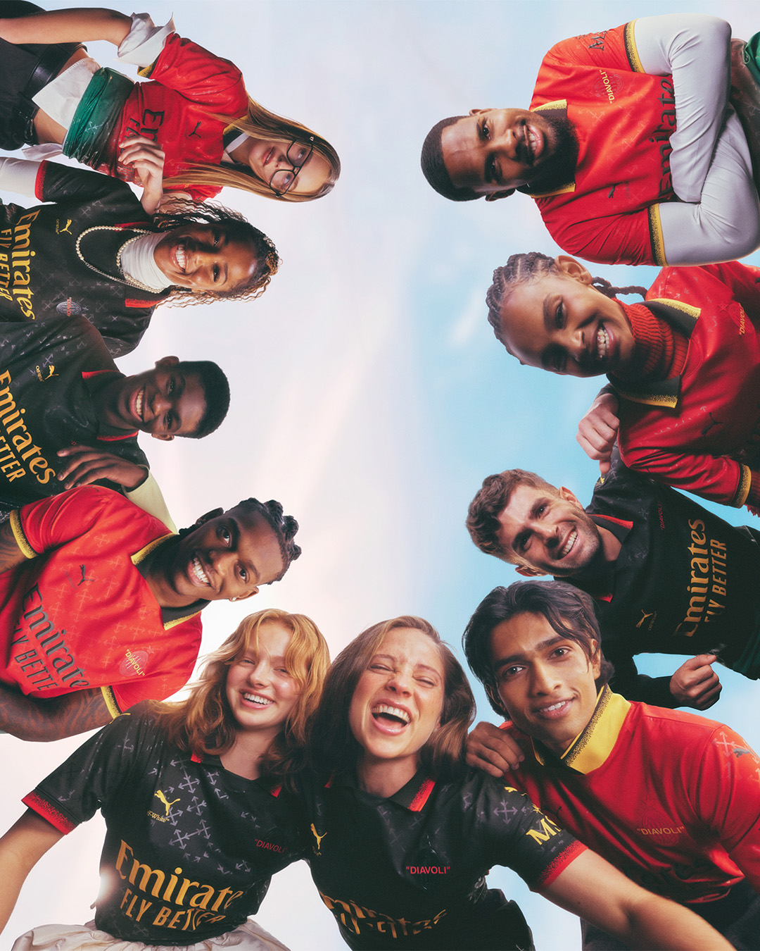 The Dreamland campaign promoting the AC Milan x Off-White x Puma soccer kit.